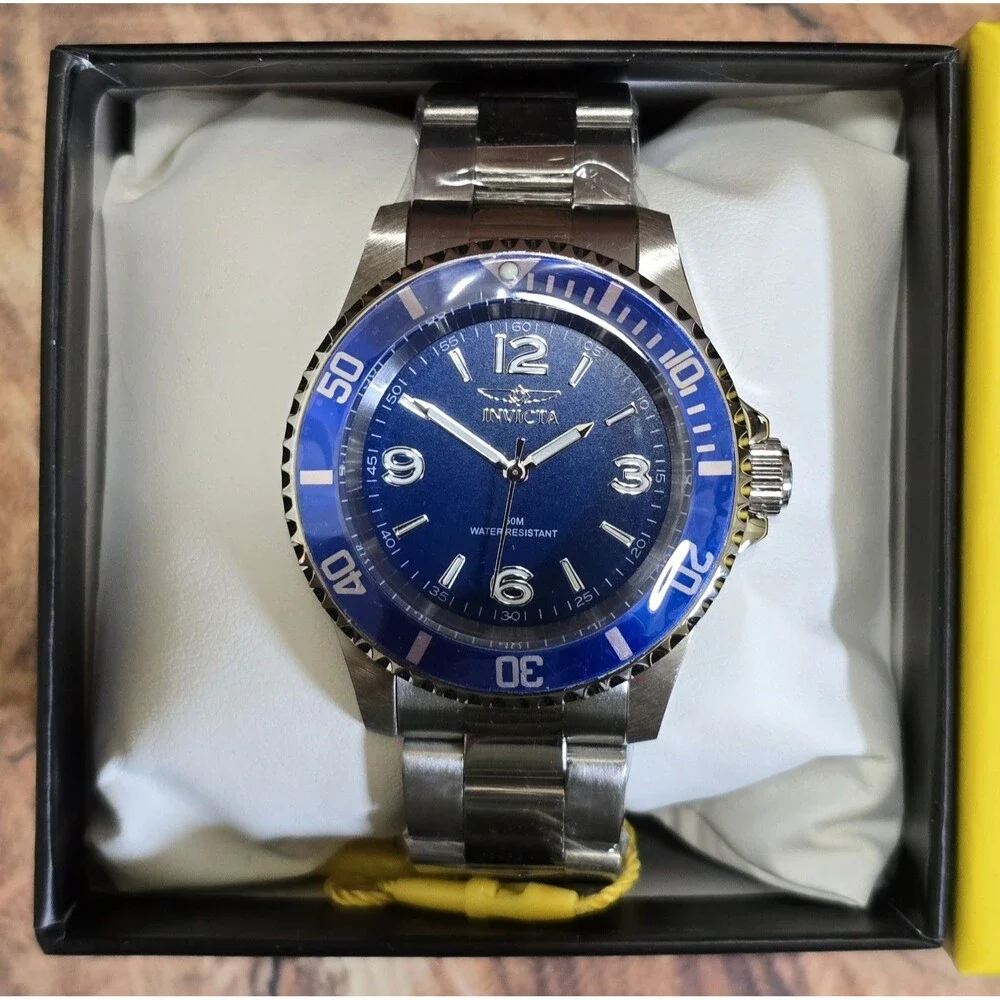 Invicta Specialty Rowan Men's Watch 40mm Blue Bezel Dial Steel 49341 Brand New